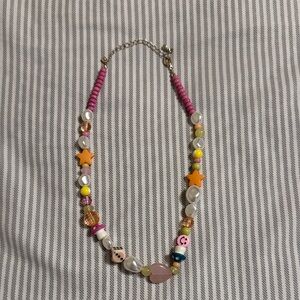 Colorful Beaded Charm Necklace